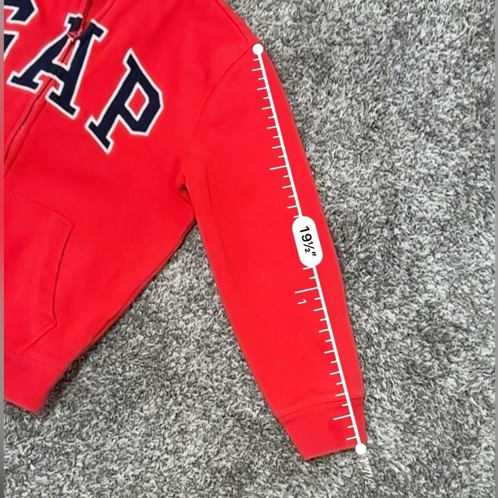 Kids Gap Logo Zip Hoodie red boys large - Picture 10 of 10